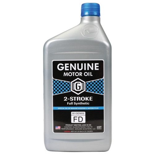 Genuine Scooters Genuine 2T Motor Oil (Full Synthetic JASO FD); 1 Quart